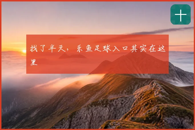 找了半天，乐鱼足球入口其实在这里